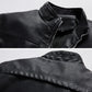 Casual Stand Collar Slim Fit Men's Leather Jacket