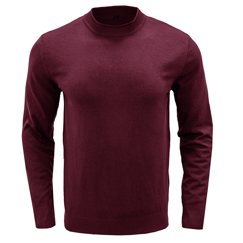 Simple Knitted Solid Color Bottoming Men's Sweater