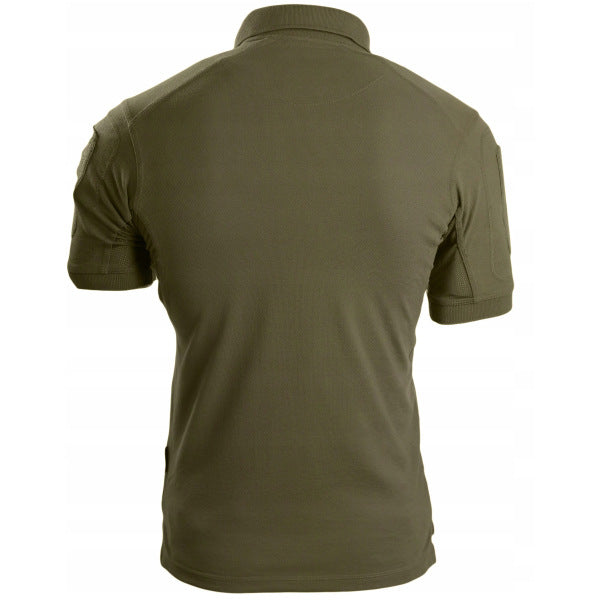 Outdoor Breathable Men's Army Green Zipper Polo Shirts