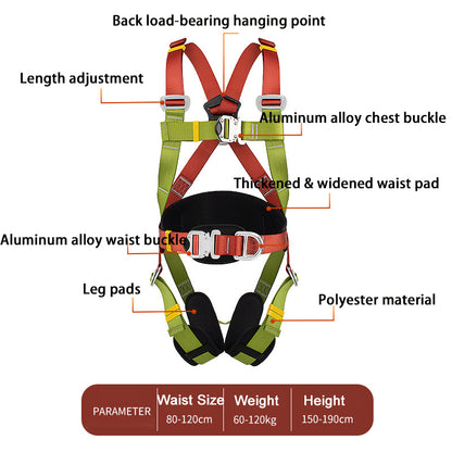 حزام أمان للحماية من السقوط في الهواء الطلق، خطاف داخلي مبطن لامتصاص الصدمات