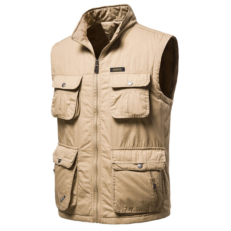 Outdoor Multi-pocket Fishing Cotton Men's Vest