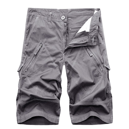 New Loose Zipper Solid Color Men's Shorts