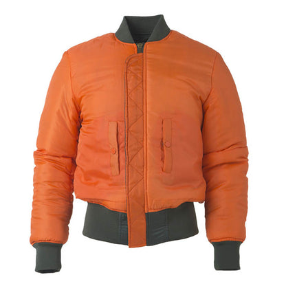 Solid Color Stand Collar Loose Couple Bomber Jacket