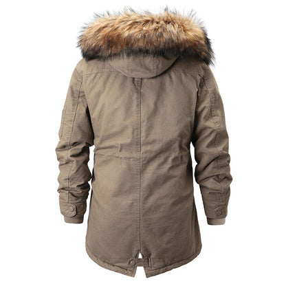 سترة باركر سميكة من القطن بغطاء للرأس كاجوال فضفاضة للرجال