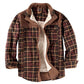 Cotton Cashmere Warm Plaid Men's Shirt Coat