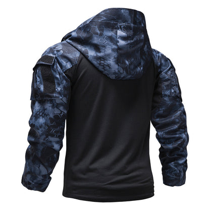 Camuflagem ao ar livre Camiseta de manga longa e com capuz