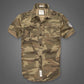 Outdoor Camouflage Loose Short Sleeve Men Cargo Shirt