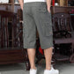 Casual Plus Pocket Embroidery Elastic Waist Men's Shorts - KINGEOUS